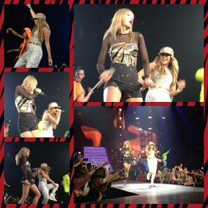 Taylor Swift and Jennifer Lopez perform on the RED Tour at the Staples Center on August 24, 2013